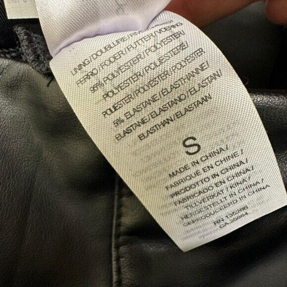 Lysse S Hi Waist Vegan Leather Leggings Pants Black 1379 Slimming Stretch - Picture 8 of 8